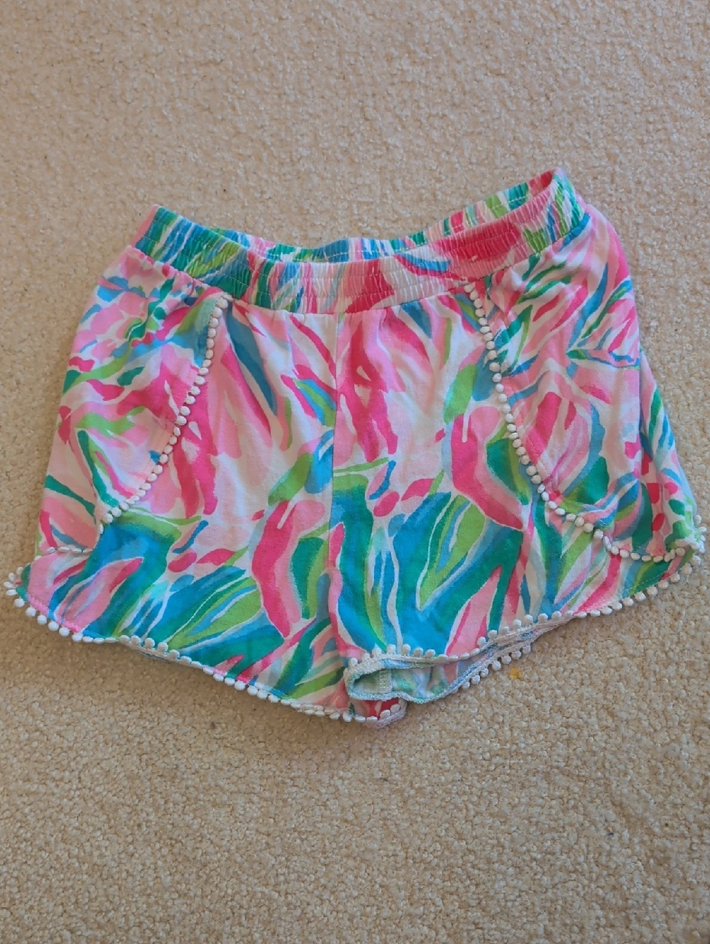 Lilly Pulitzer Pink, Green & Blue Tropical Pom-Pom Shorts
